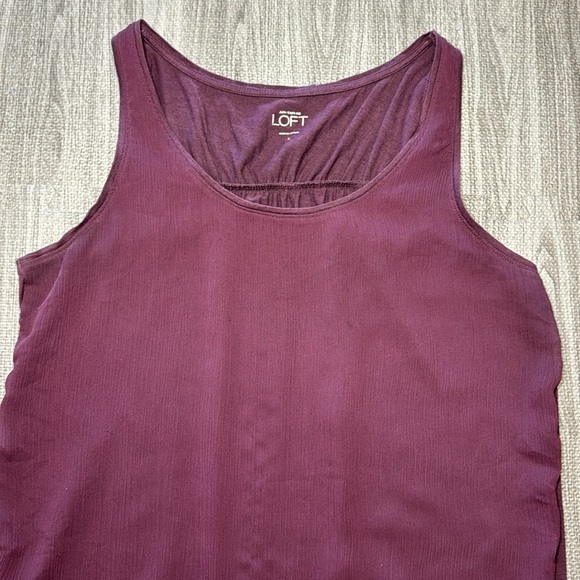 LOFT Textured Burgundy Tank - Women’s Size S - Picture 4 of 7